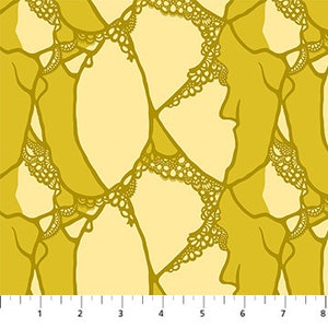 Entangled Gold - Priced by the Half Yard/Cut Continuous - Wild Abandon by Heather Bailey for Figo Fabrics - 90895-50