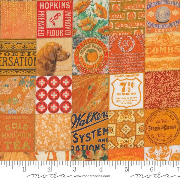 Orange Patchwork Curated in Color - Priced by the Half Yard - Cathe Holden for Moda Fabrics - 7461 13