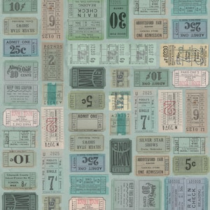 Teal Tickets - Priced by the Half Yard/Cut Continuous - Palette by Tim Holtz for FreeSpirit Fabrics - PWTH272.TEAL