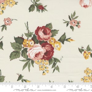 Vintage Flowers on “Lace” - Junk Journal by Cathe Holden for Moda Fabrics - 100% Cotton - 7413 11