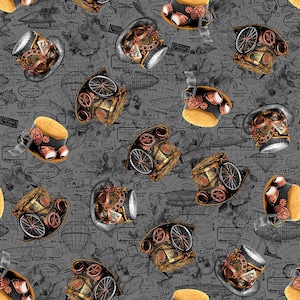 Time Travel Top Hats - Priced by the Half Yard - Urban Essence Designs for Blank Quilting - 3014-95