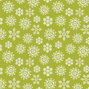 Nordic Snowflakes Lime - Sold in Half Yard Increments - Nordic Cabin by Cherry Guidry - Benartex -  100% Cotton - 13421P 44