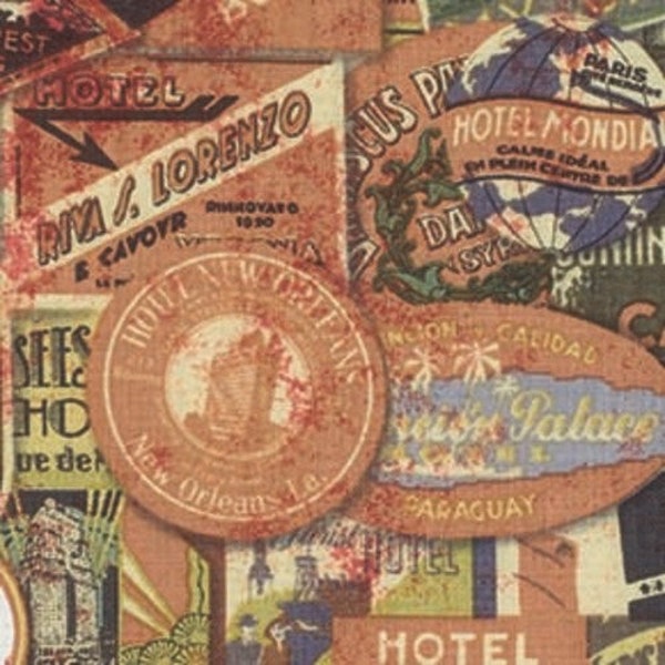 Travel - Eclectic Elements by Tim Holtz - 100% Cotton - Free Spirit Fabrics - PWTH009.NEUTR