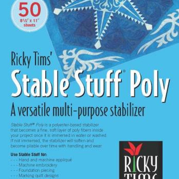 Stable Stuff Poly - Ricky Tims - Paper Piecing Paper - No Need to Tear - 50-pack - FPP