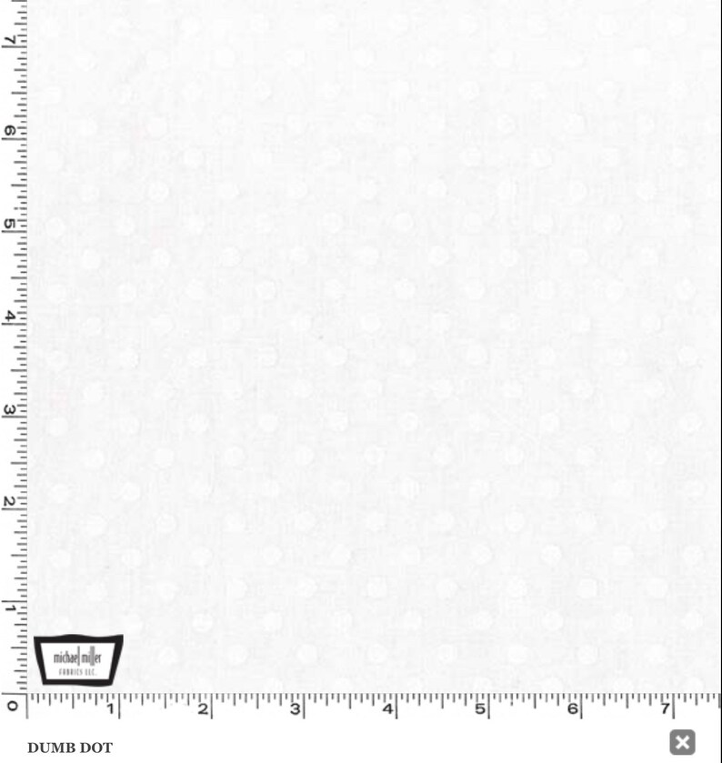 CX2490-SNDP-D 100/% Cotton Michael Miller Fabrics Dumb Dot White on White Fabric By The Yard