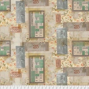 Tickets - Sold by the Half Yard - Foundations by Tim Holtz - 100% Cotton - Free Spirit Fabrics - PWTH091.MULTI