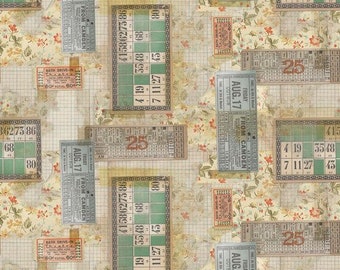 Tickets - Sold by the Half Yard - Foundations by Tim Holtz - 100% Cotton - Free Spirit Fabrics - PWTH091.MULTI