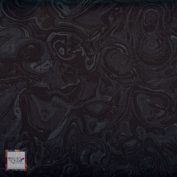 Black Marbella Marble - Sold by the Half Yard - Benartex - 0171412B