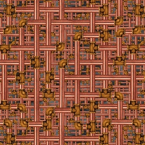 Time Travel Pipes - Priced by the Half Yard - Urban Essence Designs for Blank Quilting - 3016-33 Copper