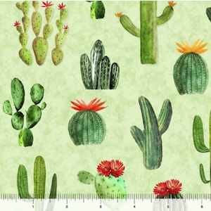 Cactus Light Green - Priced by the Half Yard - Cowboy Up by Morris Creative Group for QT Fabrics - 29848 H