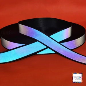 1” Rainbow “Light Reflective” Nylon Webbing - PLEASE read FULL DESCRIPTION - Bag Strapping - Iridescent Webbing