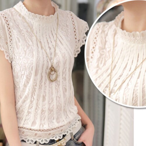 White Lace Blouse Women Lace Blouse 