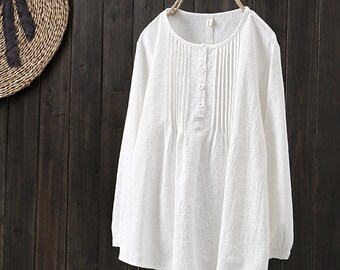 linen peasant blouse