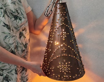 Copper pendant light / Scandinavian hanging lamp / Rustic pendant light vintage