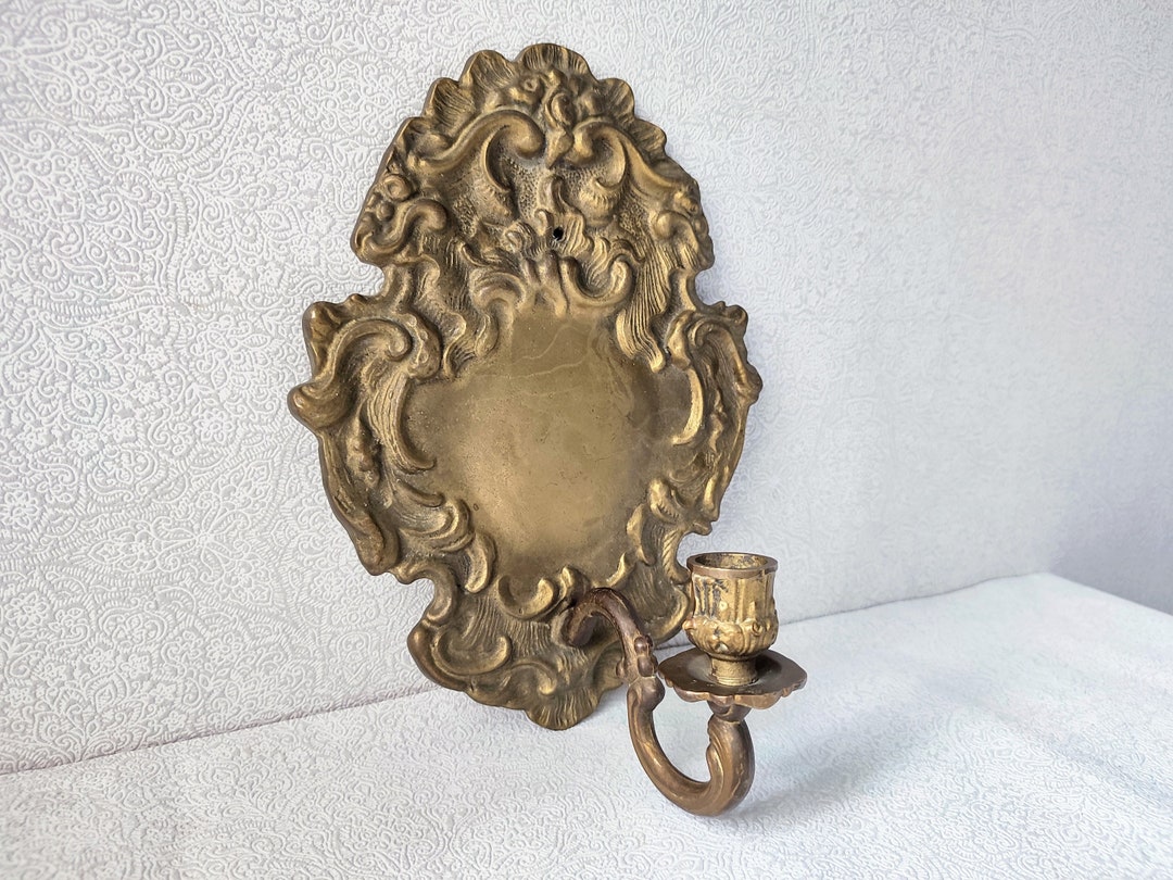 Solid Brass Wall Candle Holder Antique / Victorian Candle Etsy
