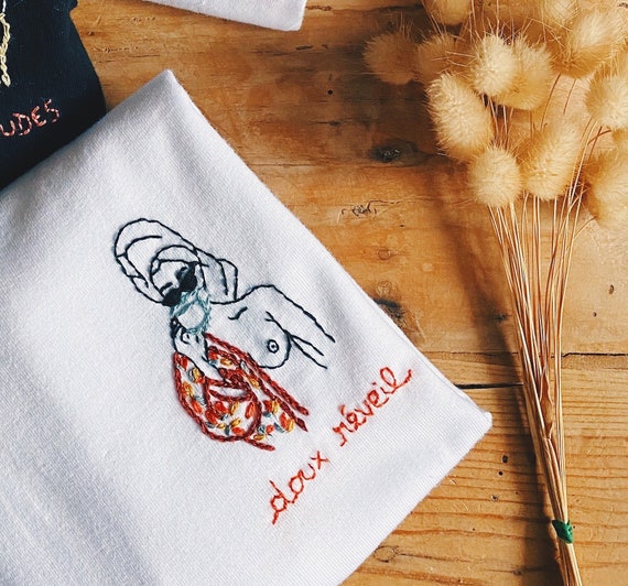 T shirt brodé main sale