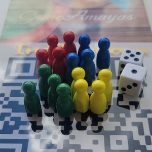 Wooden game board pieces. For 4 player or 6 Players