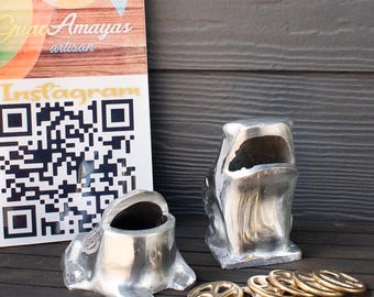 Juego de Sapos o Ranas Colombianas - SOLO as figuras com os anéis- SOLO las figuras con las argollas. - Conjunto de 6 anéis
