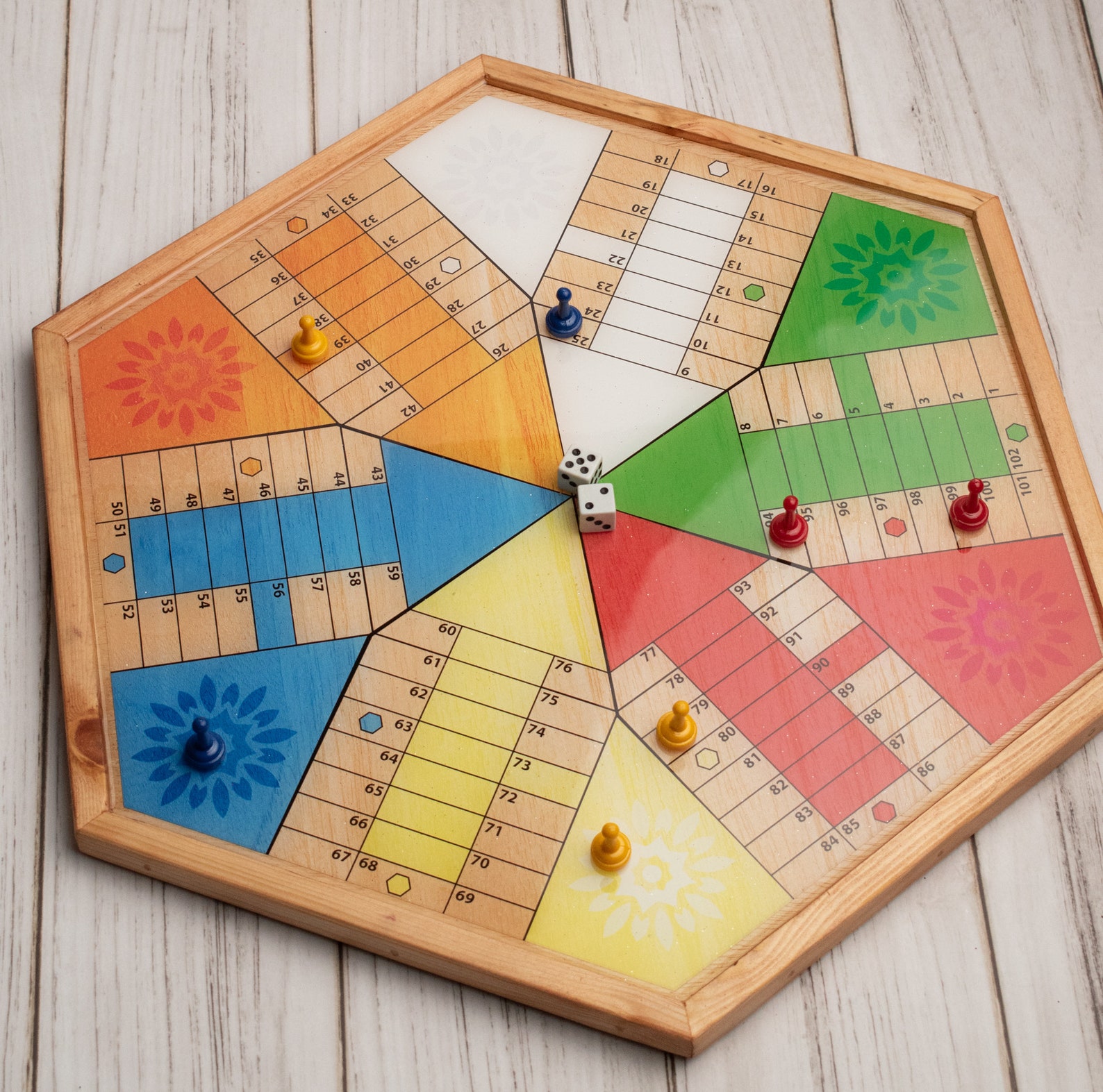 Parcheesi Board for 6 Players ORIGINAL CLASSIC BOARD. Hand Etsy