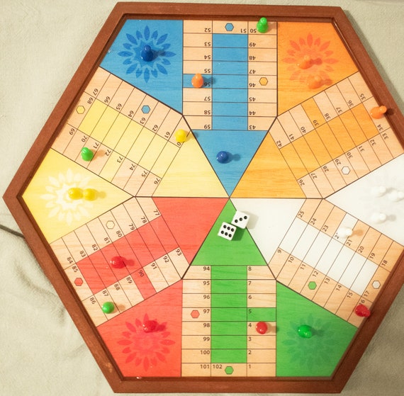 Parcheesi Board for 6 players ORIGINAL CLASSIC BOARD. Hand | Etsy