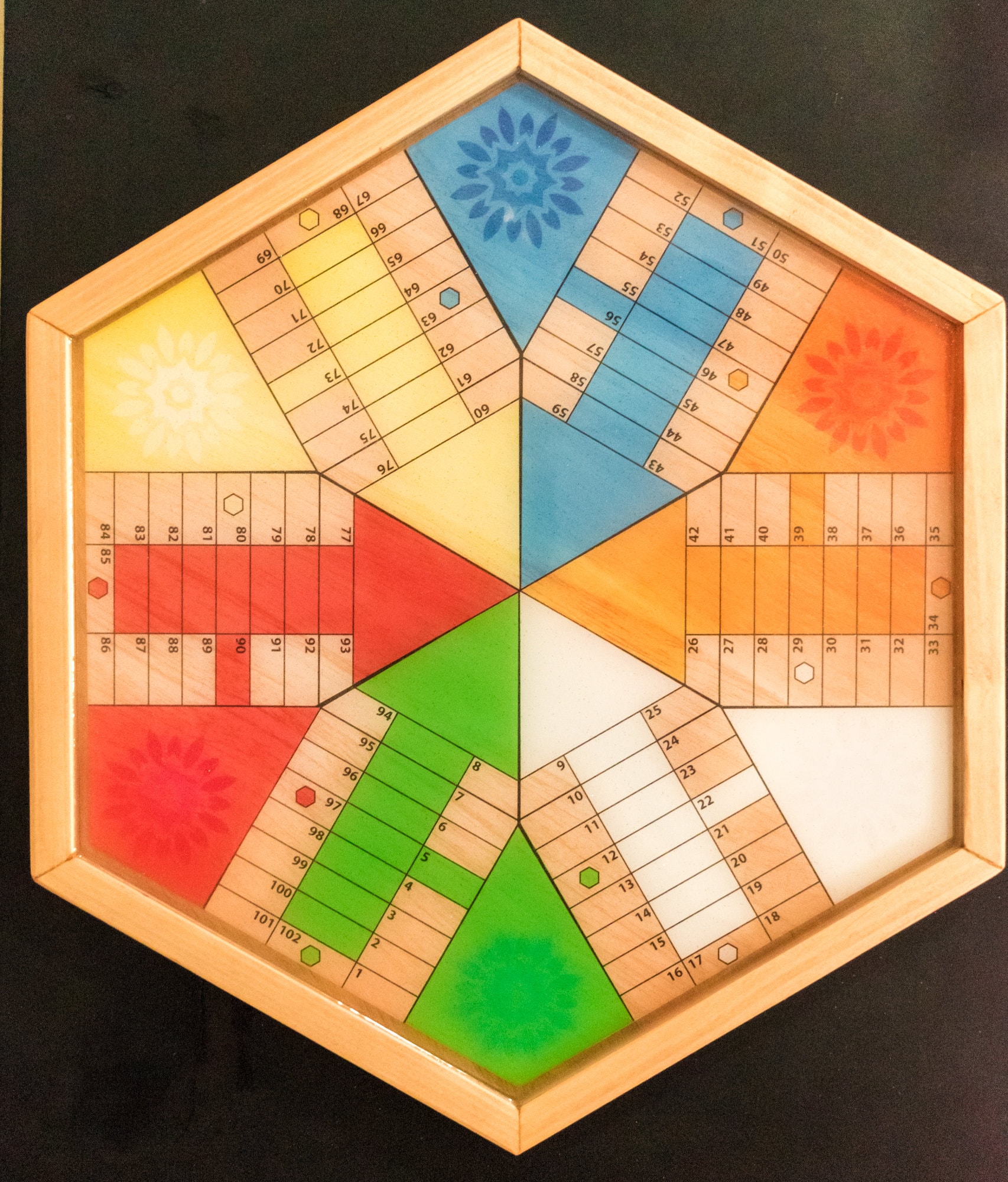 Personalized Wooden Parcheesi Board Game With Pictures - 6 Players