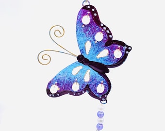 Metal Purple Butterfly Christmas Tree Ornament