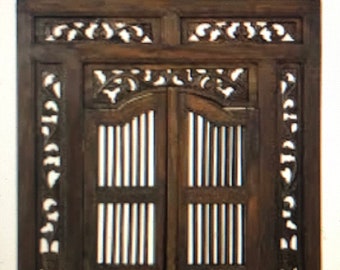 Hand Carved Mahogany Window