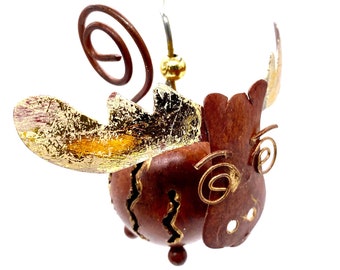 Moose metal Ornament And Card Holder