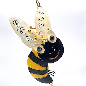 Recycled Metal Bumble Bee Christmas Tree Ornament