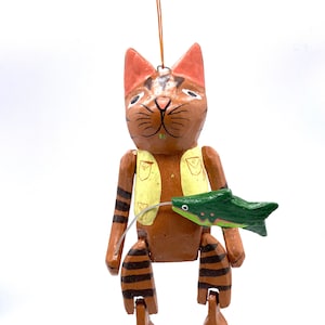 Cat Fishing Christmas Tree Ornament