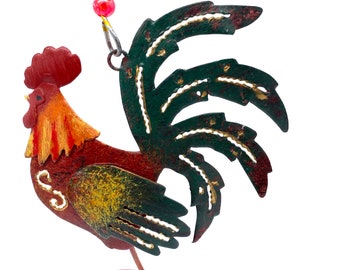 French Metal Rooster Christmas Tree Ornament