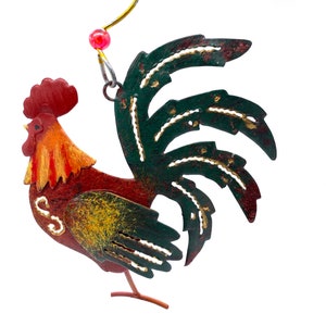 Französischer Metall Hahn Christbaumschmuck