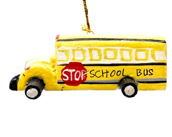 Bombka choinkowa w kształcie autobusu szkolnego