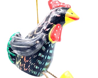 Grande décoration de sapin de Noël en forme de coq