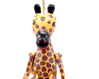 Hairy Giraffe Puppet Christmas Tree Ornament