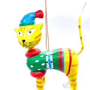 Yellow Cat Sweater Christmas Tree Ornament