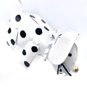 Weißer Spike Hund Recycelt Metall Christbaumschmuck