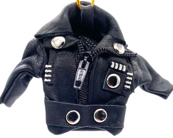 Leather Motorcycle Jacket Christmas Tree Ornament
