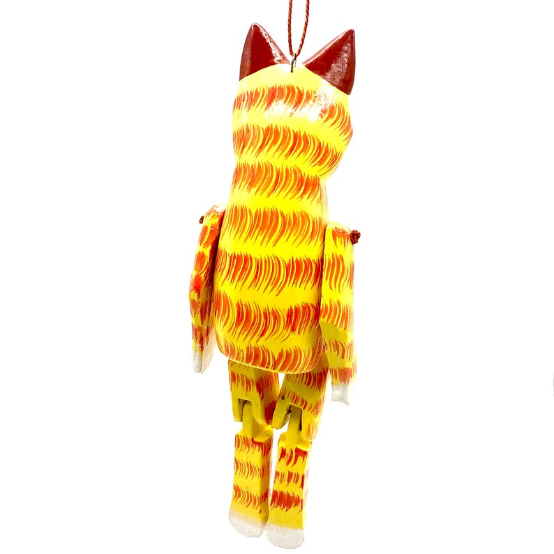 Yellow Cat Tabby Puppet Christmas Ornament