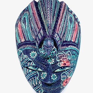 Hand Carved and  Painted Javanese Batik Mask