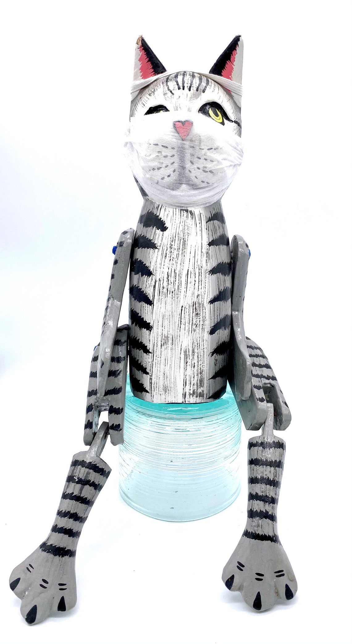 Grey Cat Sitting Puppet Etsy