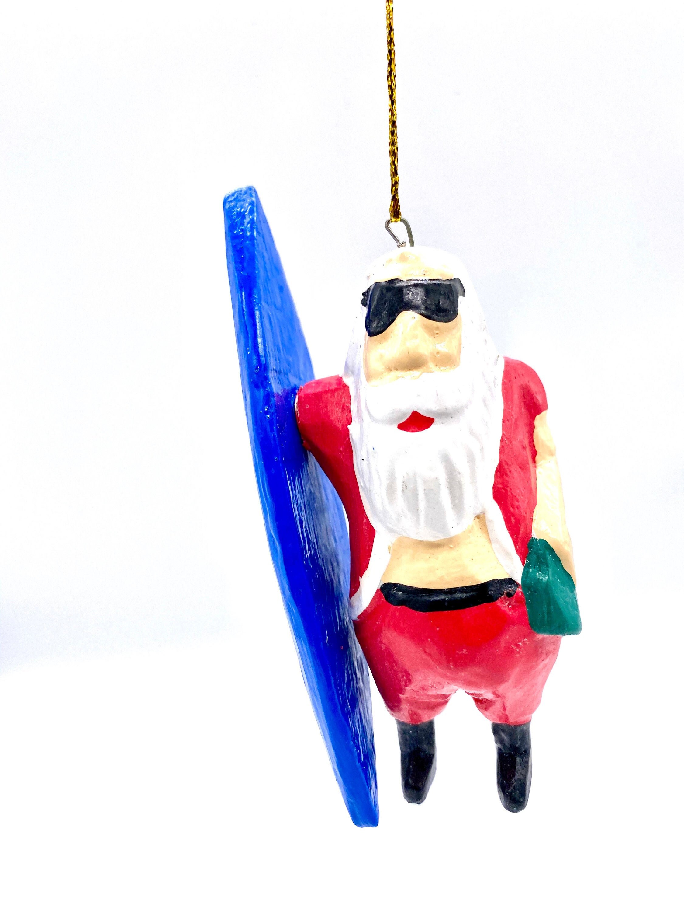 Surfin Santa Christmas Ornament | Etsy