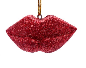 2 Mundgeblasene, glitzernde Lippen