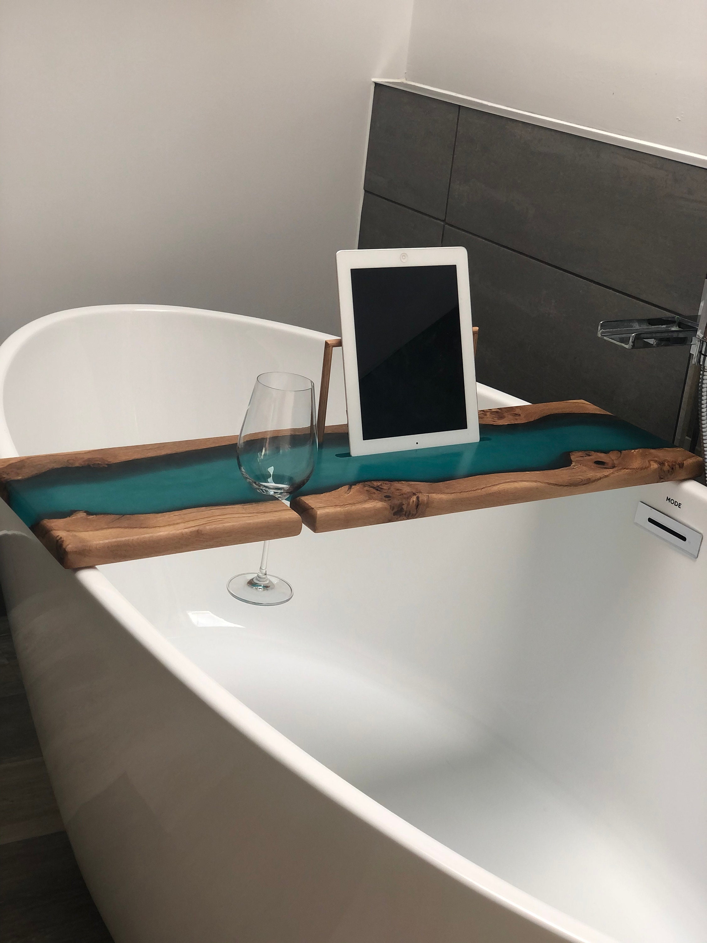 Timber Resin Bath Caddy Etsy UK