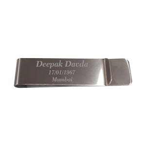 Clip d’argent personnalisé Clip d’argent gravé personnalisé Mari Cadeau Groomsmen Cadeau anniversaire Cadeau pour papa Stainless Money Clip Boyfriend Gift
