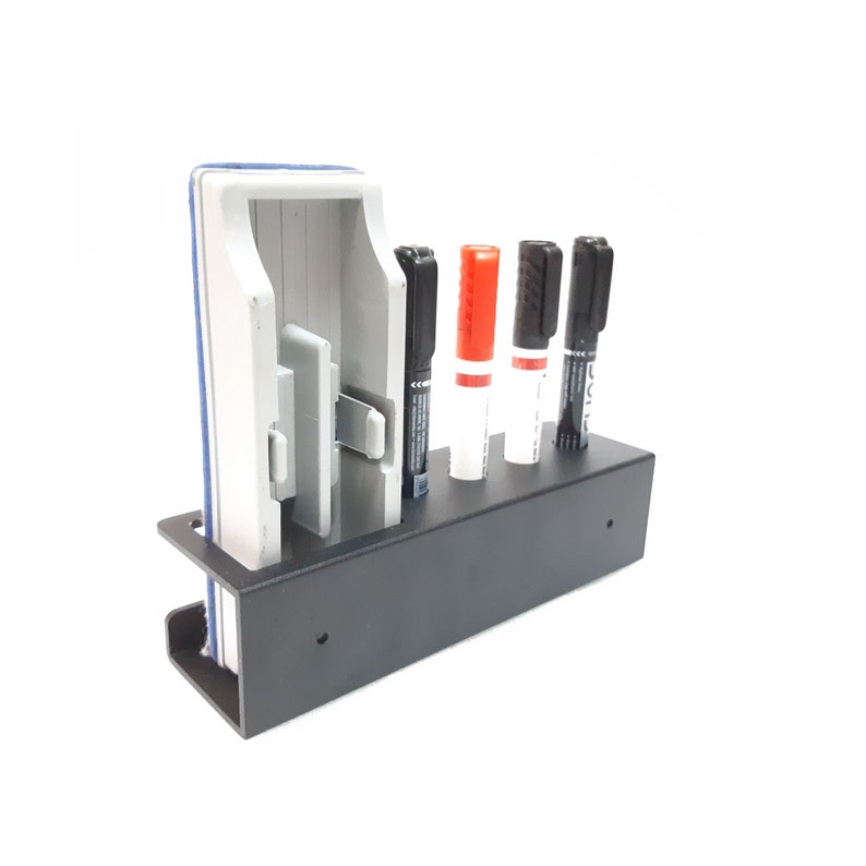 Aluminum Whiteboard Marker & Duster Holder Marker Pen Holder Black