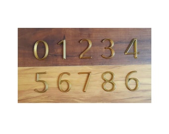 Contemporary Zinc Cast 3D Door Numbers/Gold PU Coating Numbers/Look like Brass/Door Hardware/Room Numbers/Flat Numbers/House Door Number