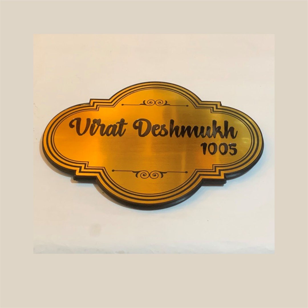 Personalized Gold Brushed Name Plate Made by Acrylic and 3D Etsy
