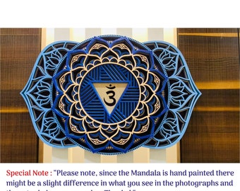 TREDJE ÖGA CHAKRA [Ajna] Björkträmandala / Ajna Chakra / Mandala Träkonst / Väggbonadskonst / Väggkonst