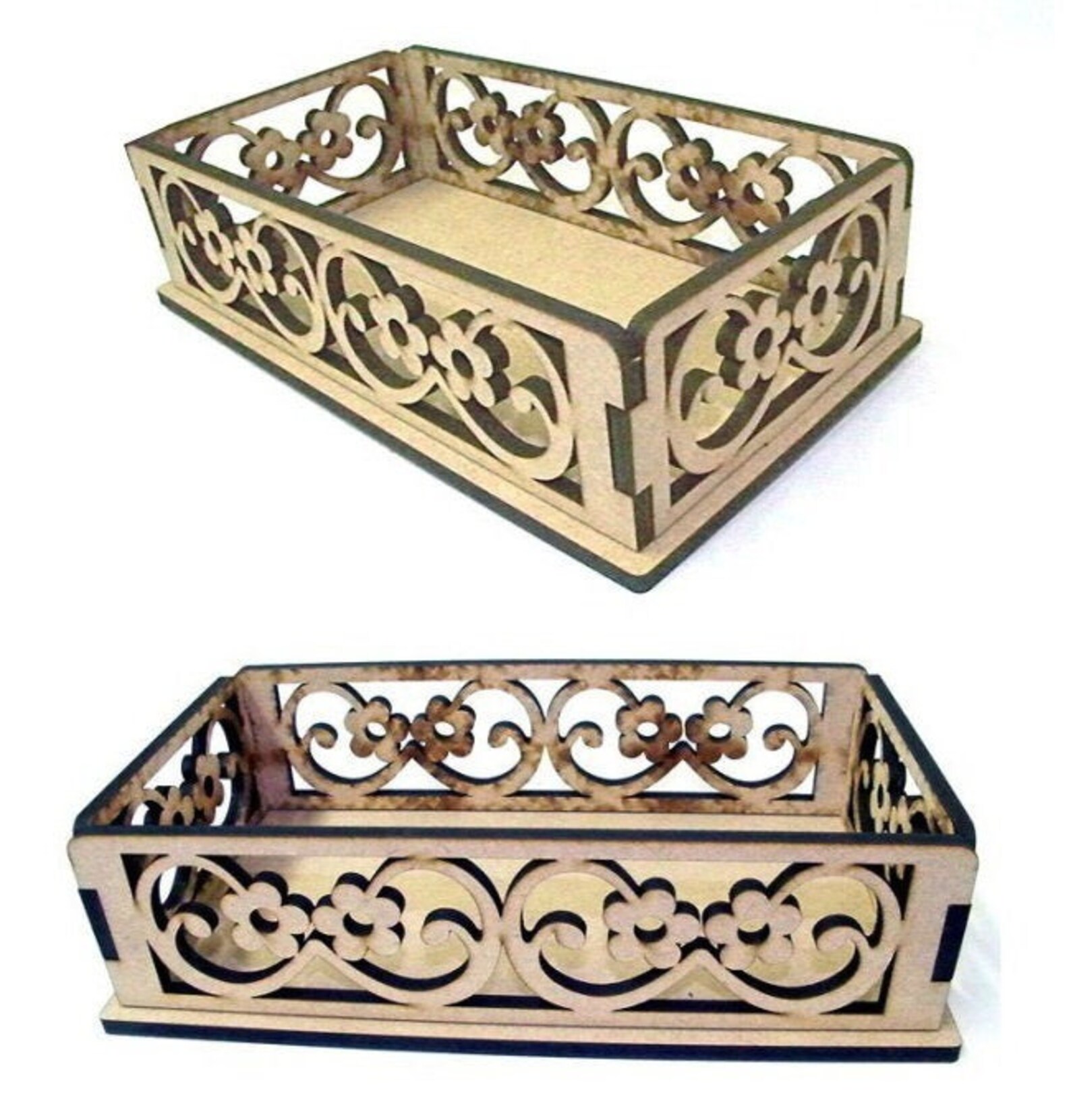 Cesta de madera decorativa de madera de 3 mm de madera Etsy